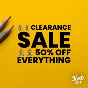 HALF OFF EVERYTHING SALE